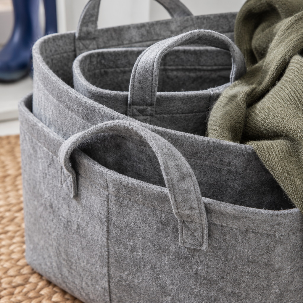 Felt Storage Baskets (Set of 3) Detail thumbnail